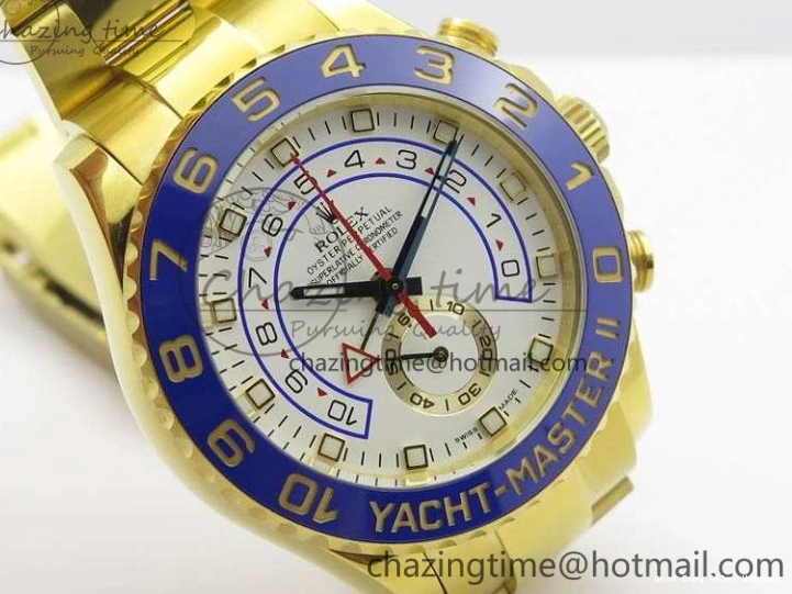 Best AAA Replica Sites Edition 3577 Bracelet II YG On YachtMaster YG Cozy 116688 Ceramic Bezel Best A White 1:1 Blue Dial JF 1224